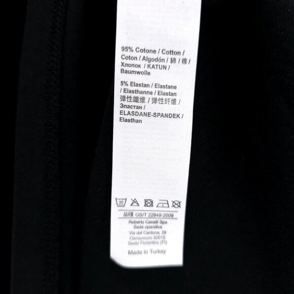 NWT ROBERTO CAVALLI Graphic Men's T-Shirt Beaded Animals Never Give Up LARGE - Picture 7 of 8